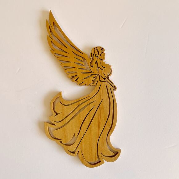 Handmade Other - Handmade Scroll Saw Wooden Angel Fairy Anime Princess